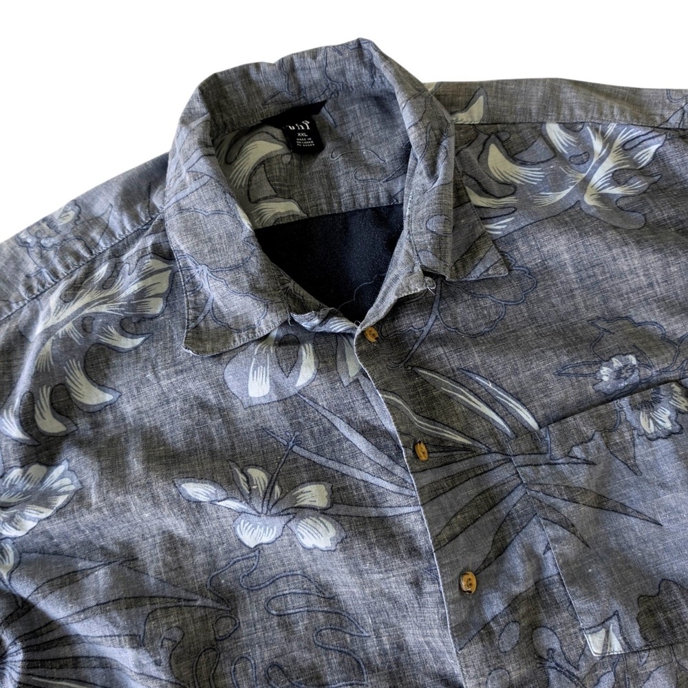 GAP Mens Button Down Shirt Blue‎ Floral Reverse Print XXL